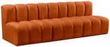 Arc Velvet 3pc. Sectional Cognac from Meridian - Luna Furniture