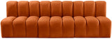 Arc Velvet 3pc. Sectional Cognac from Meridian - Luna Furniture