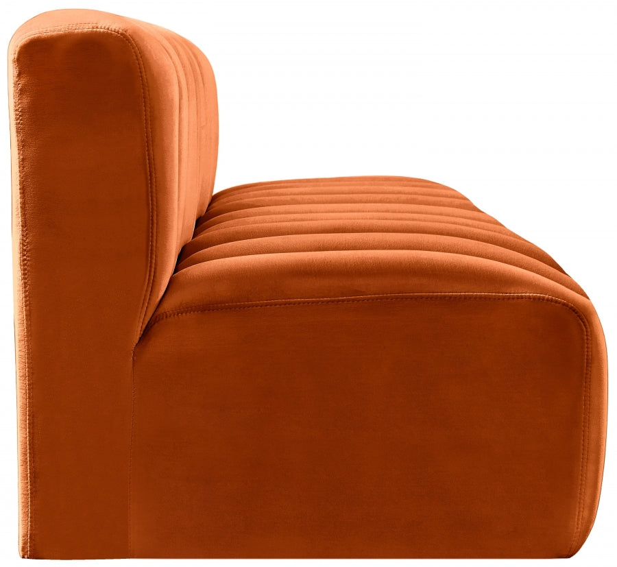 Arc Velvet 3pc. Sectional Cognac from Meridian - Luna Furniture