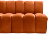 Arc Velvet 3pc. Sectional Cognac from Meridian - Luna Furniture