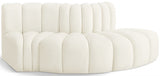 Arc Velvet 3pc. Sectional Cream from Meridian - Luna Furniture