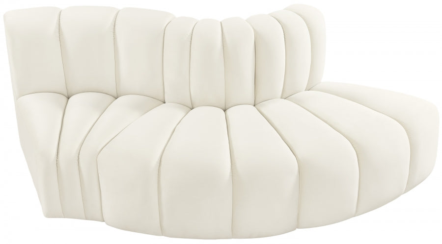 Arc Velvet 3pc. Sectional Cream from Meridian - Luna Furniture