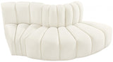 Arc Velvet 3pc. Sectional Cream from Meridian - Luna Furniture