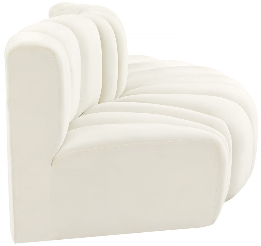 Arc Velvet 3pc. Sectional Cream from Meridian - Luna Furniture