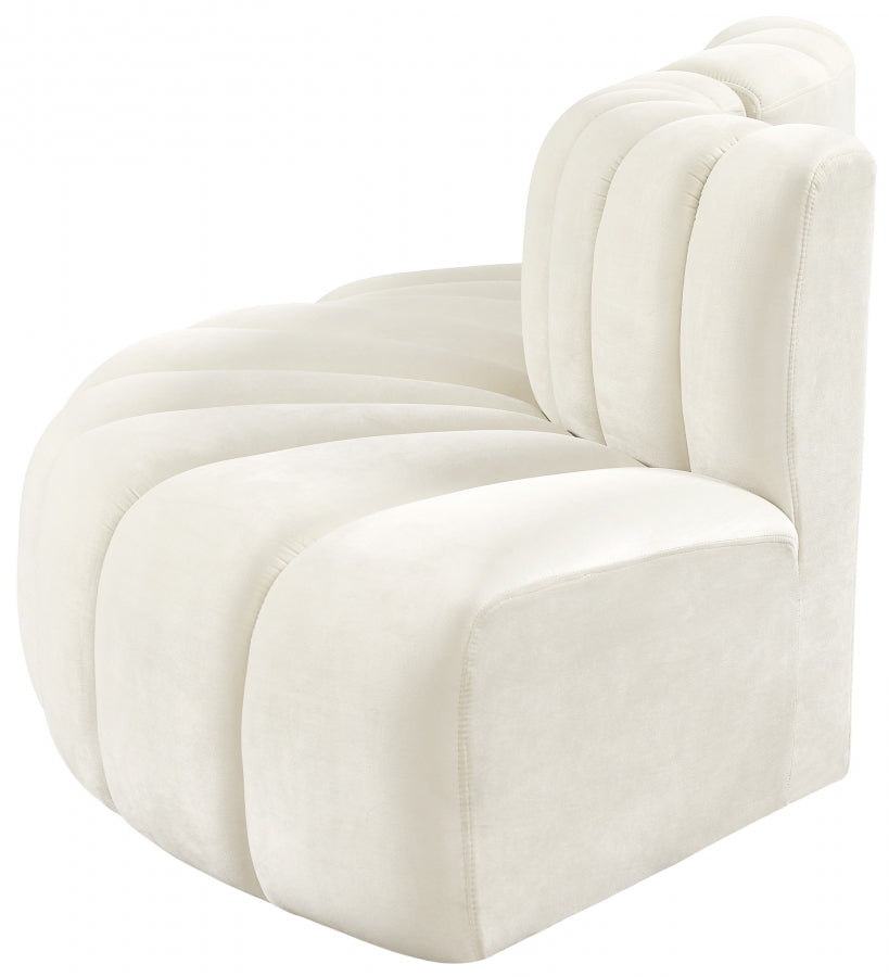 Arc Velvet 3pc. Sectional Cream from Meridian - Luna Furniture