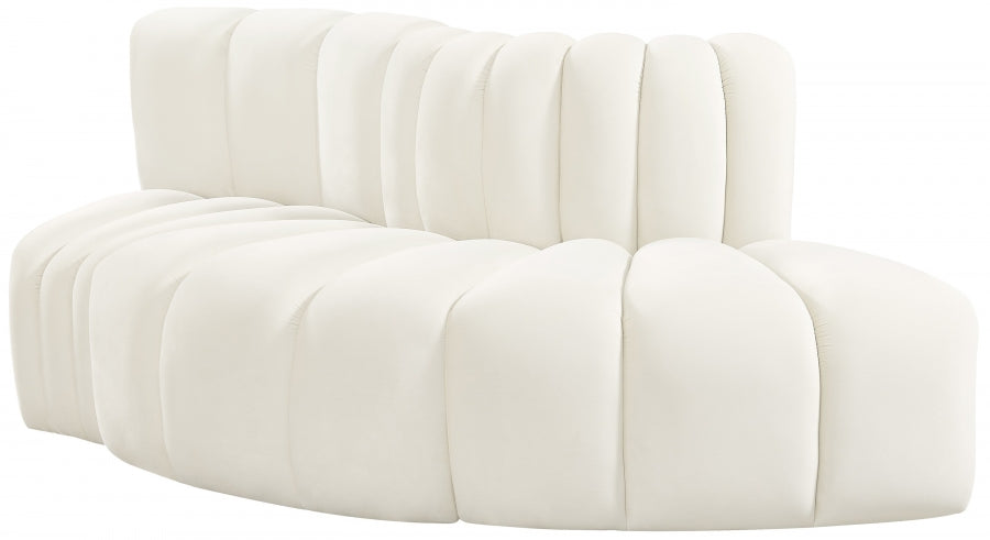 Arc Velvet 3pc. Sectional Cream from Meridian - Luna Furniture