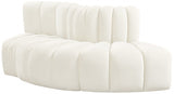 Arc Velvet 3pc. Sectional Cream from Meridian - Luna Furniture