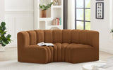 Arc Velvet 3pc. Sectional Saddle from Meridian - Luna Furniture