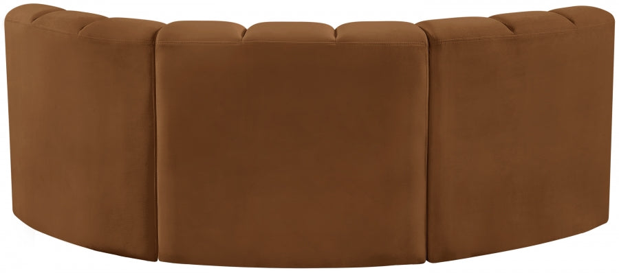 Arc Velvet 3pc. Sectional Saddle from Meridian - Luna Furniture