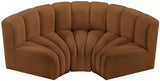 Arc Velvet 3pc. Sectional Saddle from Meridian - Luna Furniture