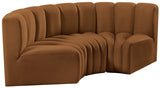 Arc Velvet 3pc. Sectional Saddle from Meridian - Luna Furniture