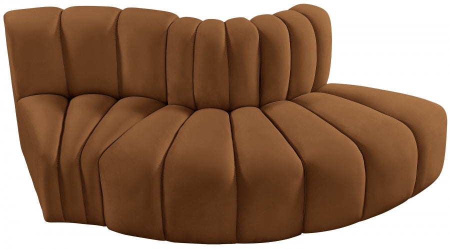 Arc Velvet 3pc. Sectional Saddle from Meridian - Luna Furniture