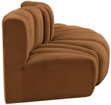 Arc Velvet 3pc. Sectional Saddle from Meridian - Luna Furniture