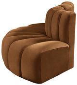 Arc Velvet 3pc. Sectional Saddle from Meridian - Luna Furniture