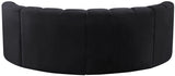 Arc Velvet 4pc. Sectional Black from Meridian - Luna Furniture