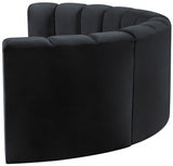 Arc Velvet 4pc. Sectional Black from Meridian - Luna Furniture