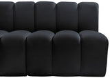 Arc Velvet 4pc. Sectional Black from Meridian - Luna Furniture