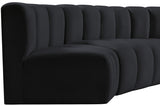 Arc Velvet 4pc. Sectional Black from Meridian - Luna Furniture