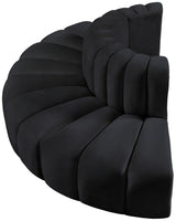 Arc Velvet 4pc. Sectional Black from Meridian - Luna Furniture