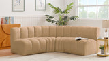 Arc Velvet 4pc. Sectional Camel from Meridian - Luna Furniture