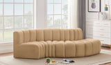 Arc Velvet 4pc. Sectional Camel from Meridian - Luna Furniture