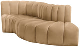 Arc Velvet 4pc. Sectional Camel from Meridian - Luna Furniture