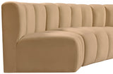 Arc Velvet 4pc. Sectional Camel from Meridian - Luna Furniture