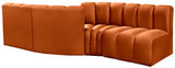 Arc Velvet 4pc. Sectional Cognac from Meridian - Luna Furniture