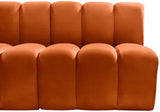 Arc Velvet 4pc. Sectional Cognac from Meridian - Luna Furniture