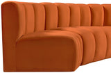 Arc Velvet 4pc. Sectional Cognac from Meridian - Luna Furniture