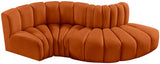 Arc Velvet 4pc. Sectional Cognac from Meridian - Luna Furniture