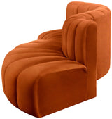 Arc Velvet 4pc. Sectional Cognac from Meridian - Luna Furniture