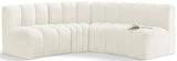 Arc Velvet 4pc. Sectional Cream from Meridian - Luna Furniture