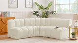 Arc Velvet 4pc. Sectional Cream from Meridian - Luna Furniture