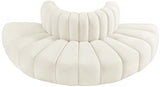 Arc Velvet 4pc. Sectional Cream from Meridian - Luna Furniture