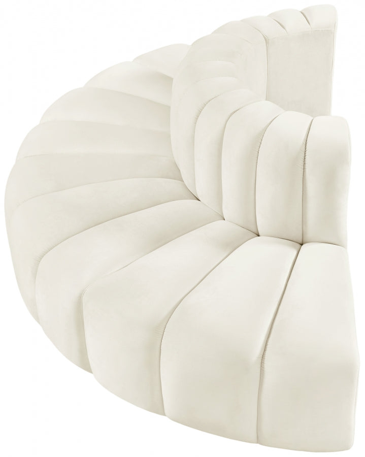 Arc Velvet 4pc. Sectional Cream from Meridian - Luna Furniture