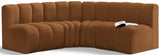 Arc Velvet 4pc. Sectional Saddle from Meridian - Luna Furniture