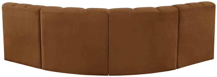 Arc Velvet 4pc. Sectional Saddle from Meridian - Luna Furniture