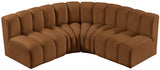 Arc Velvet 4pc. Sectional Saddle from Meridian - Luna Furniture