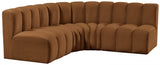 Arc Velvet 4pc. Sectional Saddle from Meridian - Luna Furniture