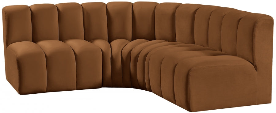 Arc Velvet 4pc. Sectional Saddle from Meridian - Luna Furniture