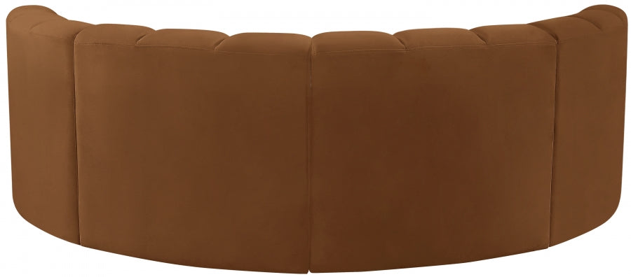 Arc Velvet 4pc. Sectional Saddle from Meridian - Luna Furniture