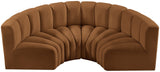 Arc Velvet 4pc. Sectional Saddle from Meridian - Luna Furniture