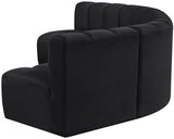 Arc Velvet 5pc. Sectional Black from Meridian - Luna Furniture