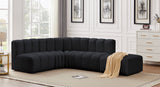 Arc Velvet 5pc. Sectional Black from Meridian - Luna Furniture