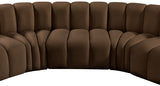 Arc Velvet 5pc. Sectional Brown from Meridian - Luna Furniture