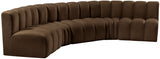 Arc Velvet 5pc. Sectional Brown from Meridian - Luna Furniture