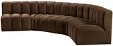 Arc Velvet 5pc. Sectional Brown from Meridian - Luna Furniture