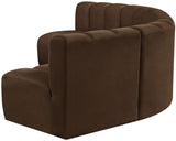 Arc Velvet 5pc. Sectional Brown from Meridian - Luna Furniture