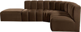 Arc Velvet 5pc. Sectional Brown from Meridian - Luna Furniture